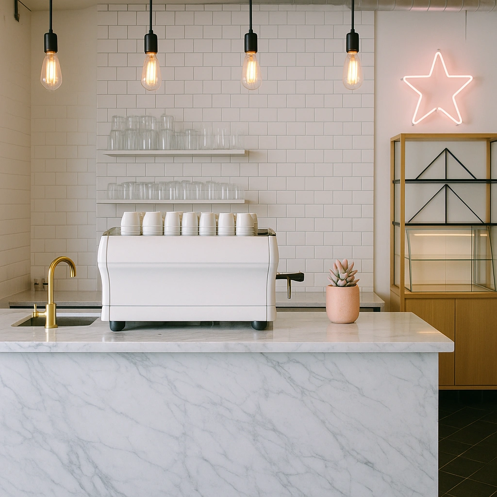 Trendy coffee shop using WipeSmith professional supplies