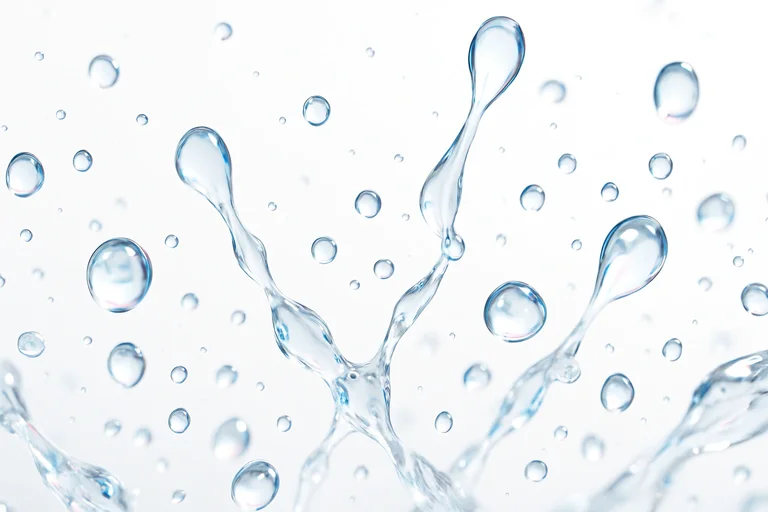 Water droplets showcasing quick absorption technology